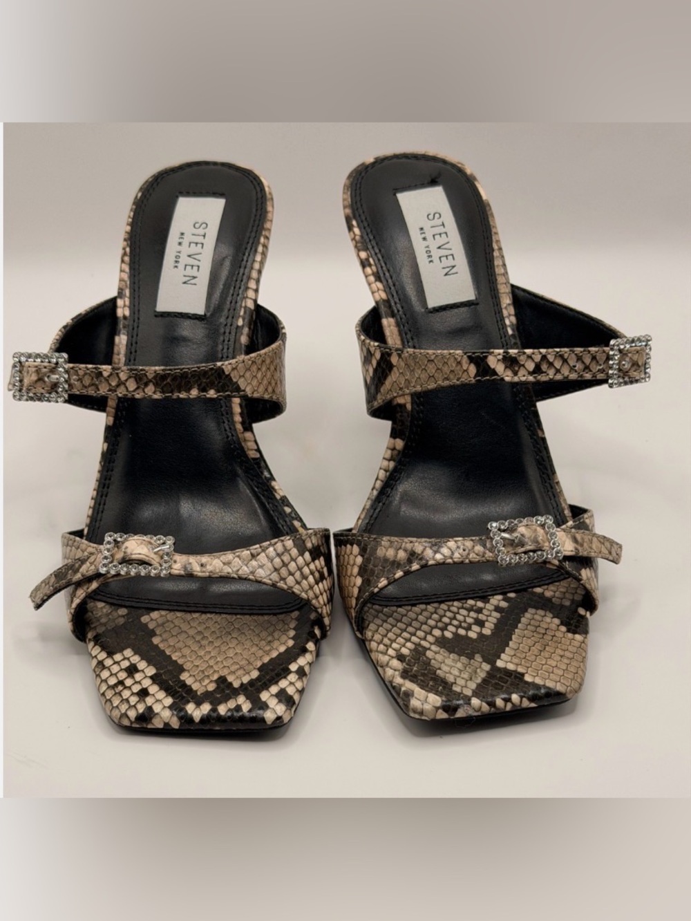 Steven Lanie Sandal python snake print strappy heel 9.5